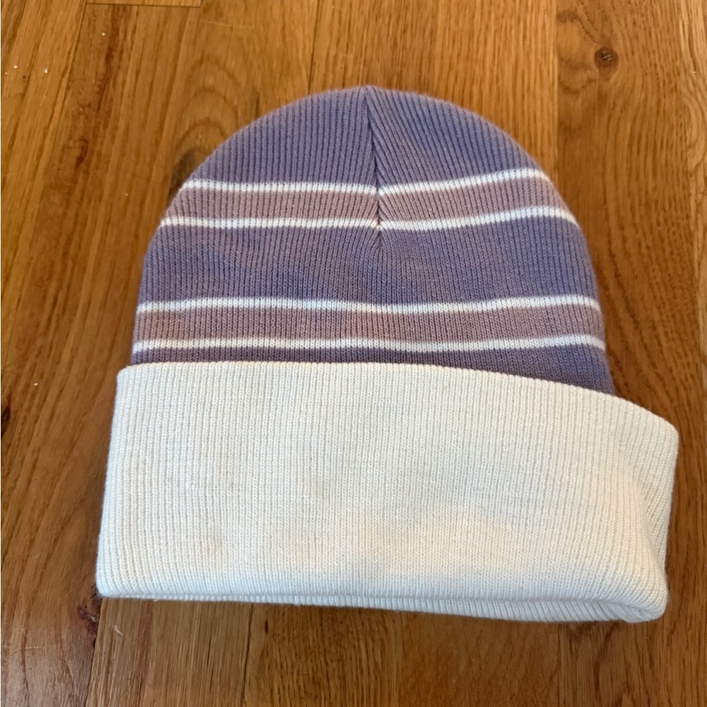 Artizia Striped Purple and White Beanie